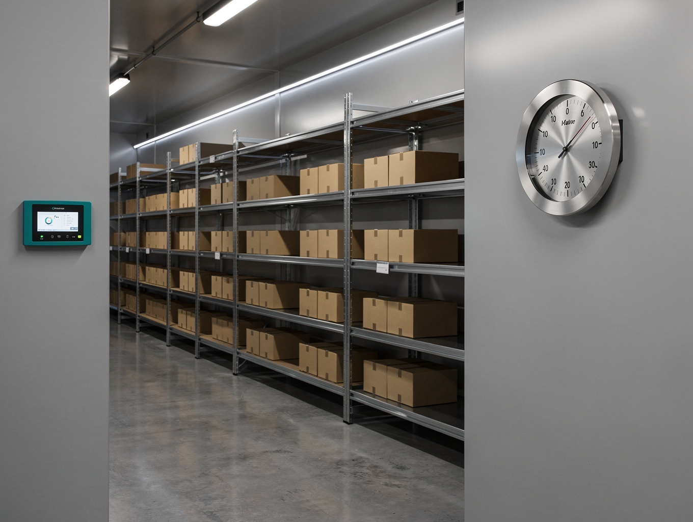 Interior of a secure climate-controlled storage unit